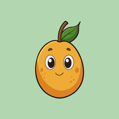 vector illustration of an sapodilla fruit