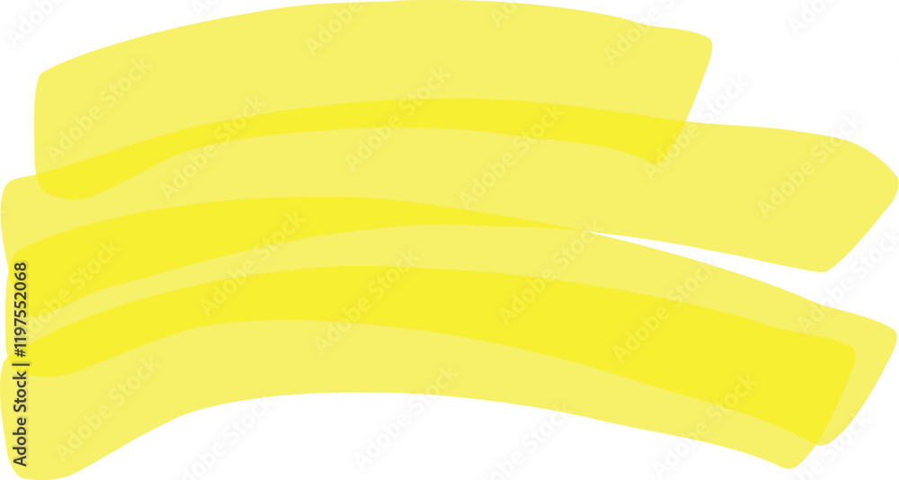 Poster three overlapping translucent brushstrokes in yellow create a simple yet vibrant abstract design, su