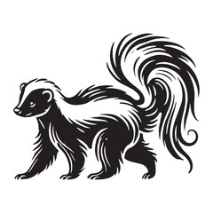 Eye-catching skunk silhouette for innovative digital media - Skunk black vector
