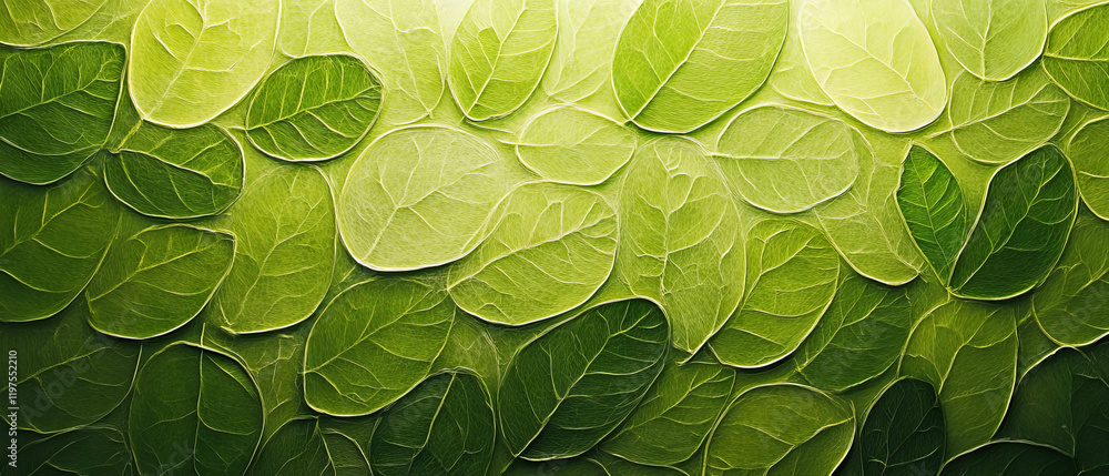Aufkleber subtle green leaf pattern backdrop creating an organic and refreshing atmosphere