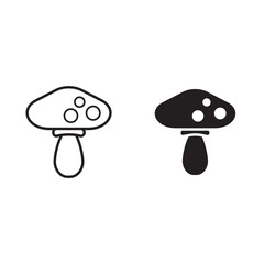 mushroom icon. Line Art Style Design Isolated... 
icon vector line logo design illustration outline flat on white background simple icons