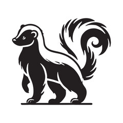 Stylish skunk silhouette for versatile media creations - Skunk illustration - minimallest skunk vector
