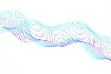 Blue and purple flowing lines design. Abstract blue and purple smooth wave on a white background