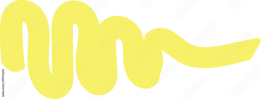 Poster wavy yellow highlighter stroke marking important information in a document, creating a visually appe