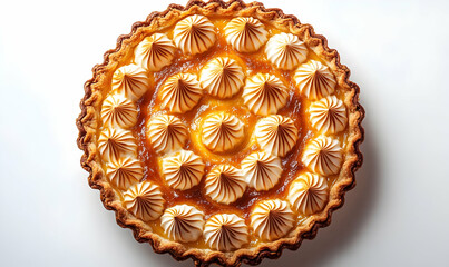 Lemon meringue pie overhead studio shot