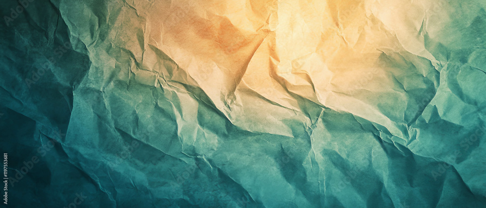 Poster crumpled paper texture layered with ocean waves creating a dynamic visual experience