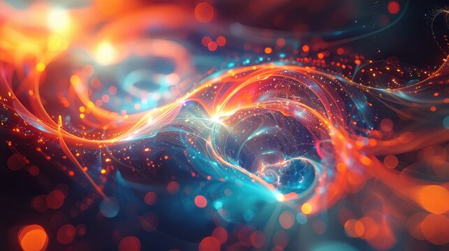 Quantum chromodynamics weaves a tapestry of color and quarks, binding the fabric of the universe with the strong force's vibrant threads. 