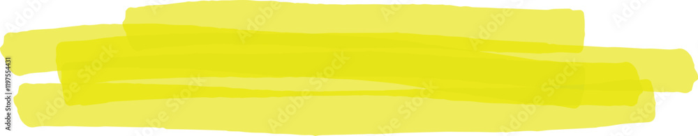 Poster four overlapping brush strokes of vibrant yellow highlighter ink create a bold and dynamic visual el