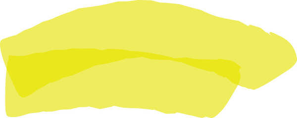 Bright yellow brush stroke creating a dynamic and abstract shape, infusing vibrant color and artistic flair into designs and creative projects, enhancing visual appeal and expression