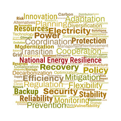 Fototapeta premium National Energy Resilience Word Cloud