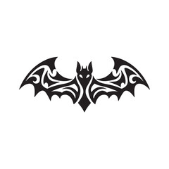 Fototapeta premium Bat silhouette with line art vector illustration