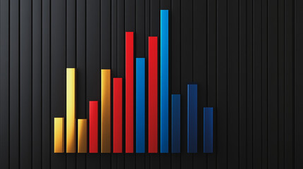 Obraz premium Abstract black background with Colorful charts and graphs with statistics to innovative analyze business potential and forecast future development of companies growth.