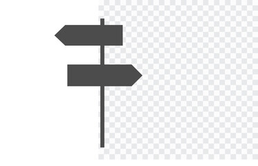 blank signpost isolated on white