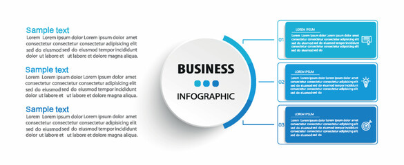 Modern business infographic template with 3 options or steps	
