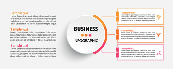Modern business infographic template with 3 options or steps	
