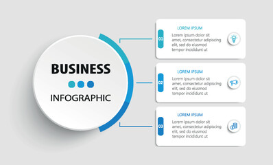 Modern business infographic template with 3 options or steps	
