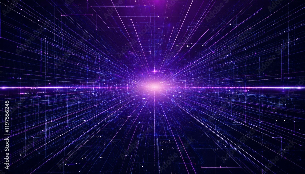 Poster a mesmerizing abstract backdrop with glowing lines radiating from the center, creating a sense of sp