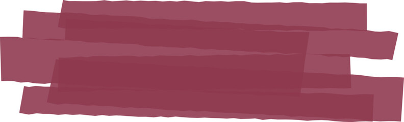 Several overlapping burgundy torn paper stripes create a dynamic abstract composition, adding depth and texture with their irregular edges and layered arrangement