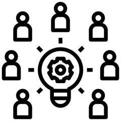 teamwork outline style icon