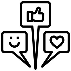 social media outline style icon