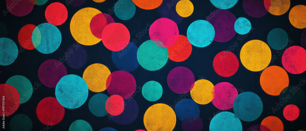Poster brightly colored dots create a lively and cheerful background texture for notes