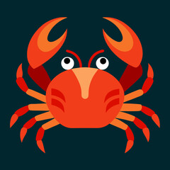 red crab on white background