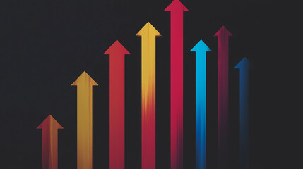 Abstract black background with Colorful charts and graphs with statistics to innovative analyze business potential and forecast future development of companies growth.