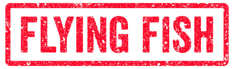 Flying Fish Stamp Transparent Seal, Red Grunge Flying Fish Word Rubber Stamp Seal