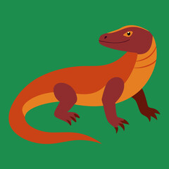 vector illustration of a cartoon komodo dragon