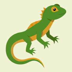 green lizard on a branch