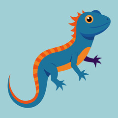 vector illustration of a cartoon lizard