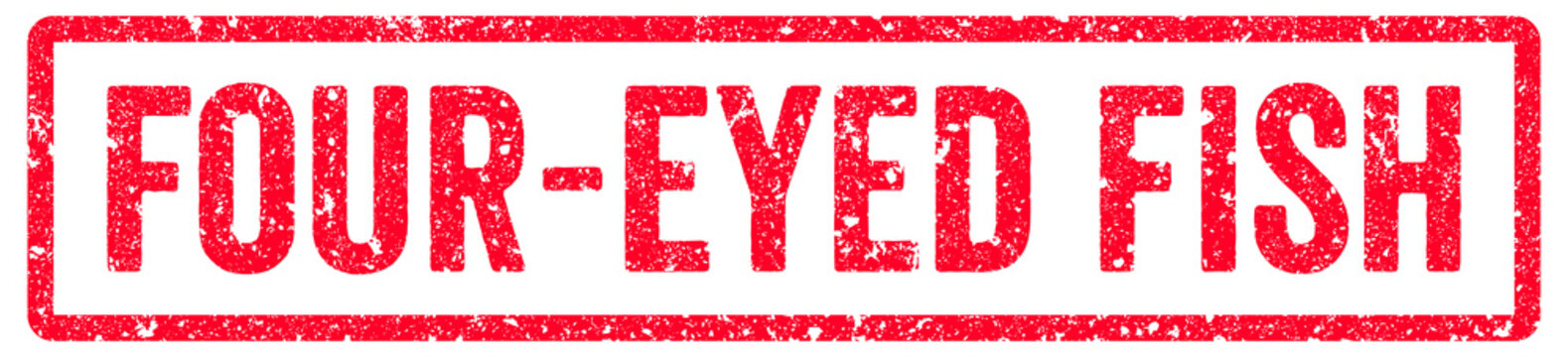 Four-eyed Fish Stamp Transparent Seal, Red Grunge Four-eyed Fish Word Rubber Stamp Seal