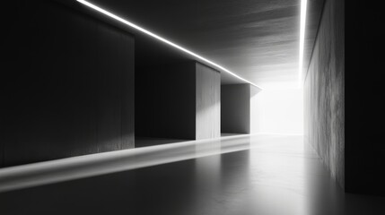 Elegant Concrete Corridor Interior Design - Modern Architecture