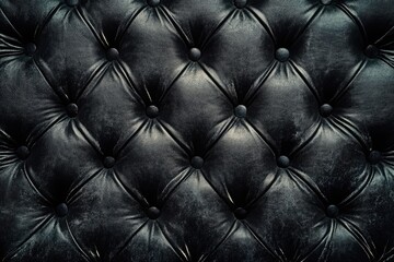 Fototapeta premium Black Leather Couch Close Up