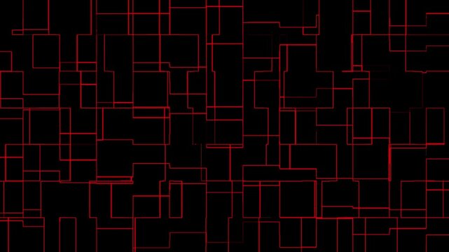 red and black glowing digital grid blocks motion animation background