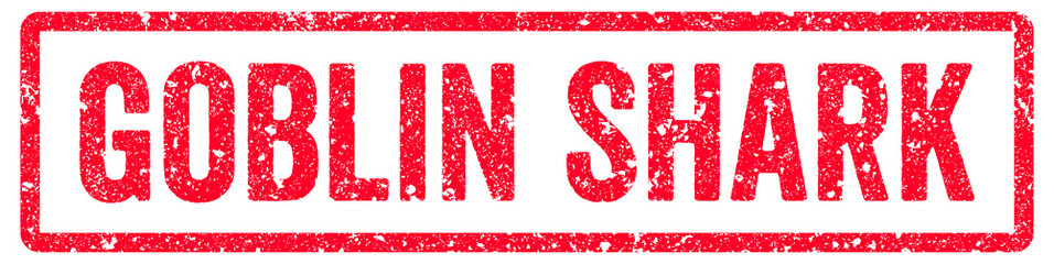 Goblin Shark Stamp Transparent Seal, Red Grunge Goblin Shark Word Rubber Stamp Seal