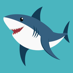 shark cartoon isolated on white