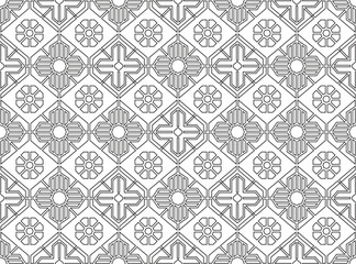 Monochrome Harmony: Japanese Geometric Outline