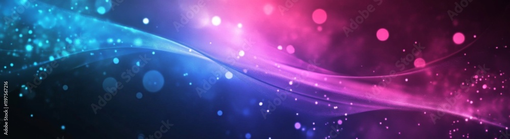 Poster vibrant abstract gradient, flowing blue and purple waves, deep tones create a dynamic and modern vis