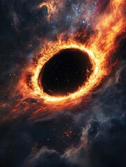 Naklejka premium Black hole in sky