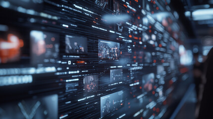 Obraz premium Futuristic Digital Interface for Big Data Visualization