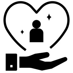 care glyph style icon