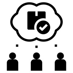 thinking glyph style icon