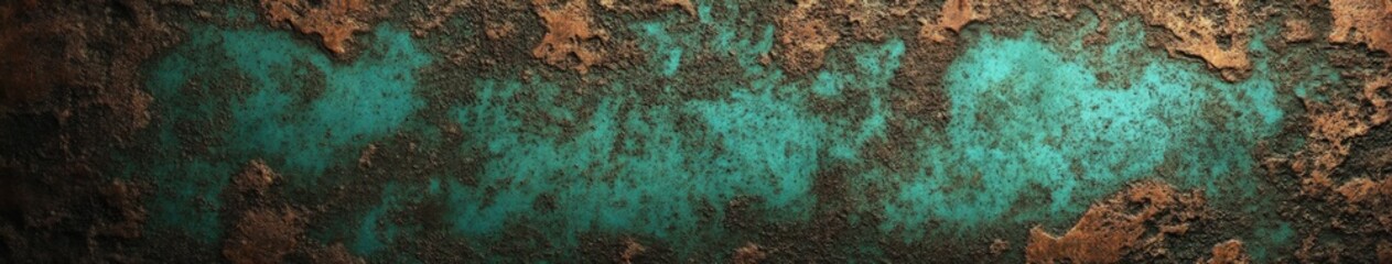 Obraz premium Rusty metal surface covered in green patina and dirt