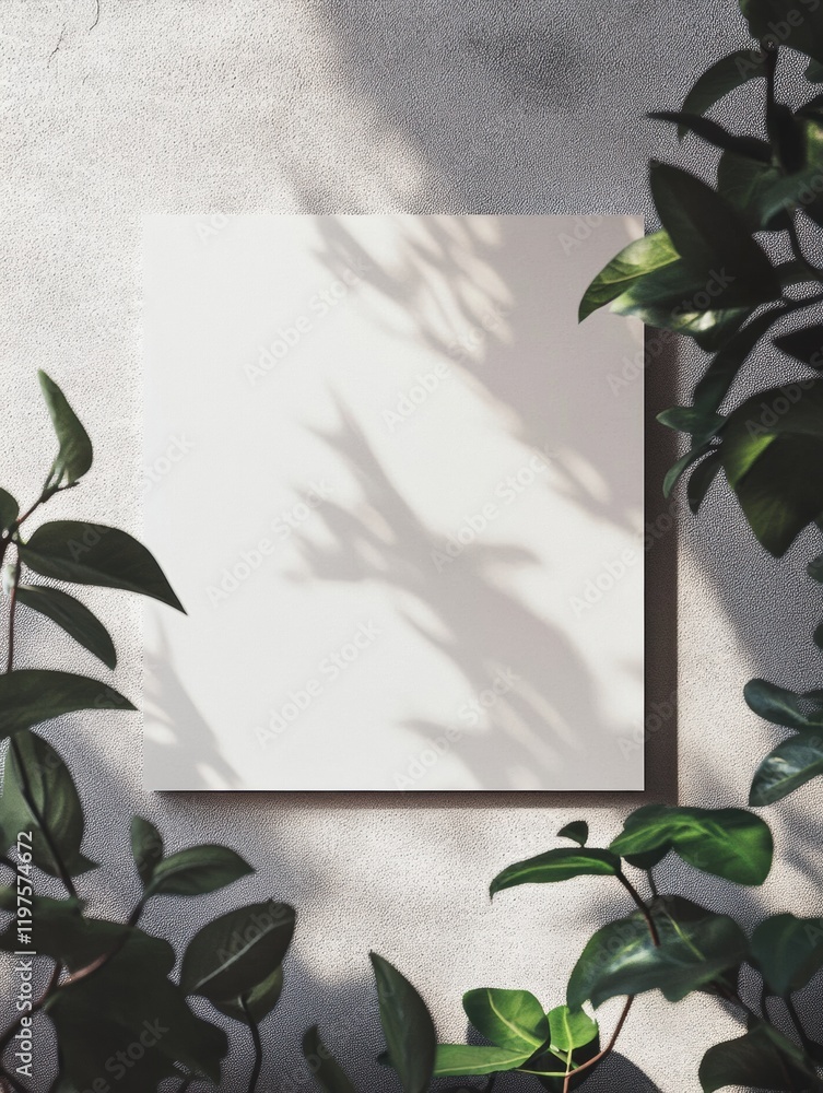 Aufkleber Blank canvas surrounded by lush greenery creating a serene and calm atmosphere for creative inspiration. Generative AI