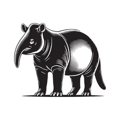 Captivating takin silhouette for creative print applications - Takin black vector
