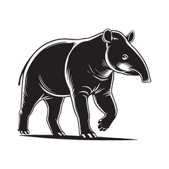 Majestic takin silhouette for creative artistic designs - Takin black vector
