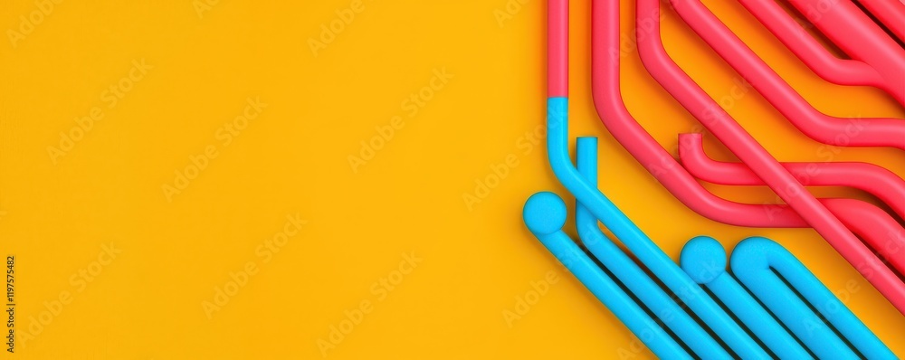 Aufkleber machine learning data science optimization concept. colorful abstract design featuring pink and blue