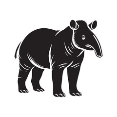 Takin silhouette for creative artistic projects - Takin black vector
