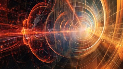 Abstract geometric representation illustrating theoretical concepts with vivid colors and intricate patterns. A mesmerizing digital exploration of light and structure.